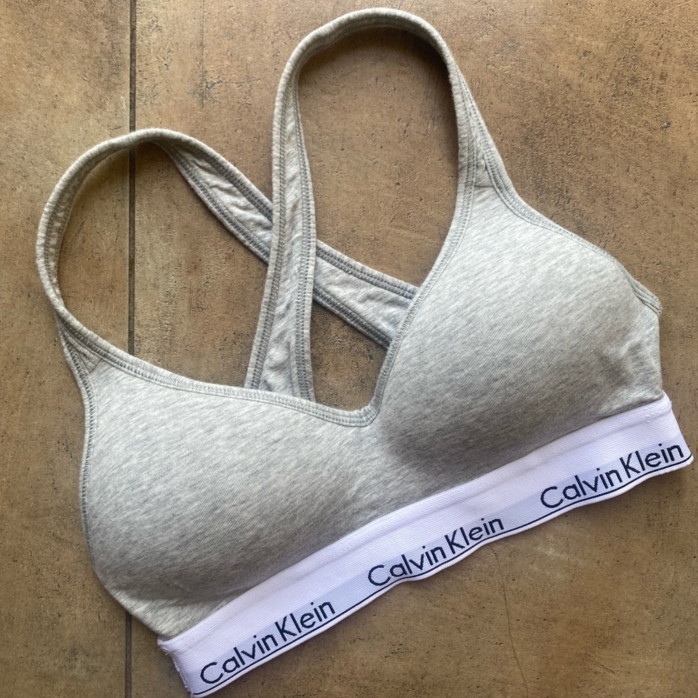 Calvin Klein Women’s Modern Cotton Padded Bralette Size Small in Grey